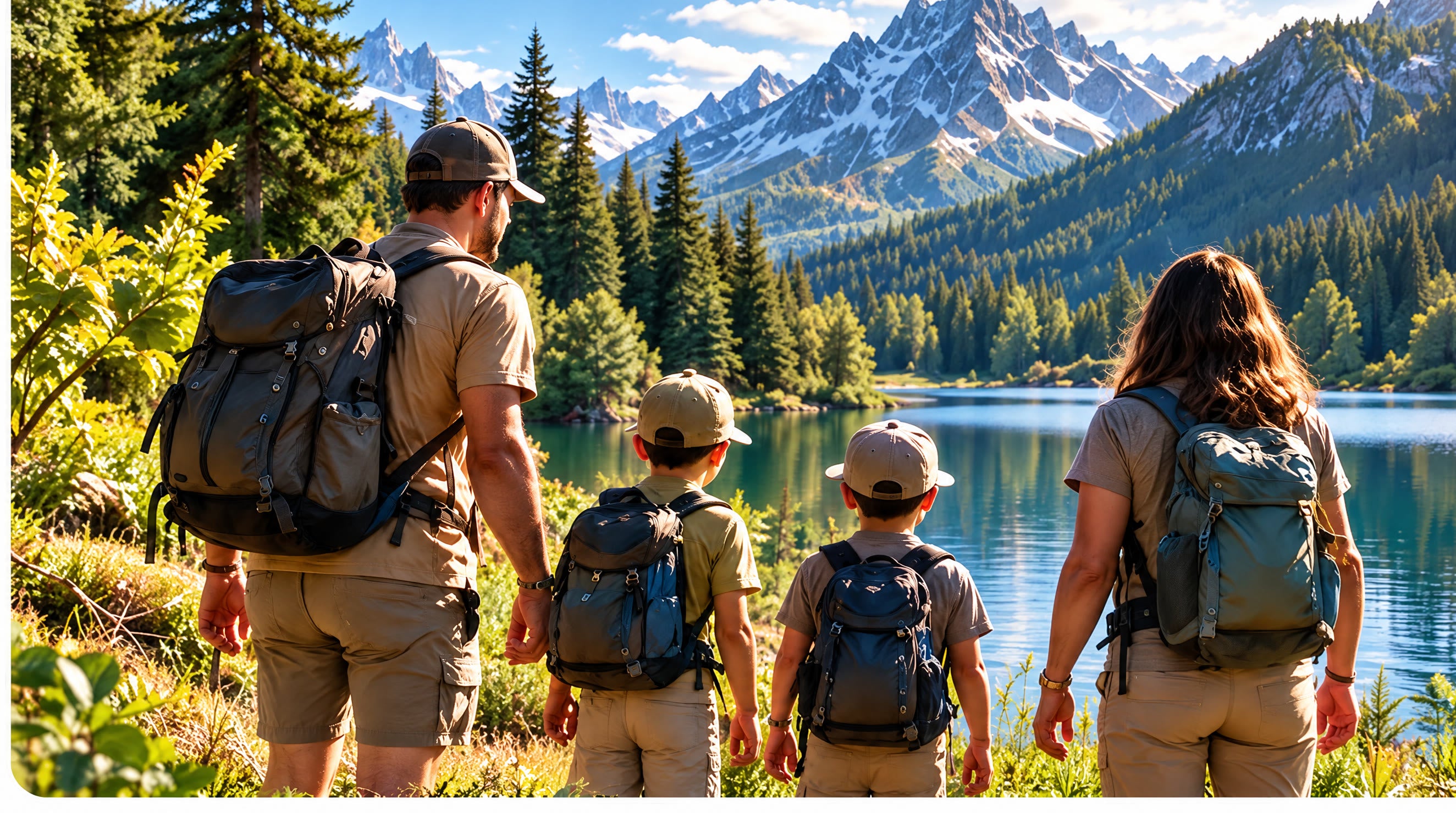 Family hiking
